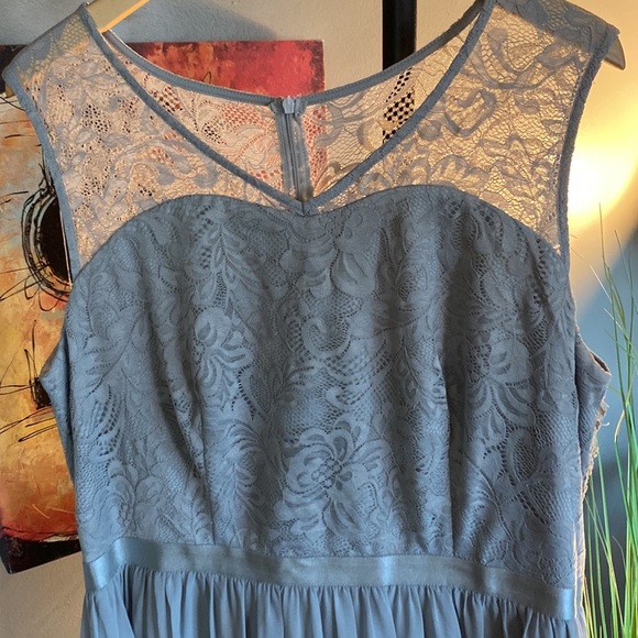 Dress Tells 2XL gray long lace top dressy dress - Picture 4 of 16